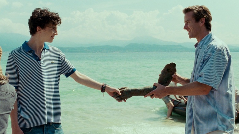 Call Me By Your Name's Timothée Chalamet shaking fake arm