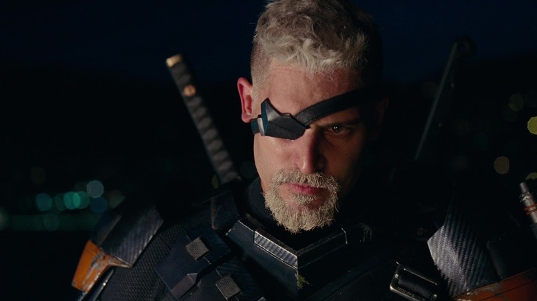Joe Manganiello as Deathstroke looking down in Justice League