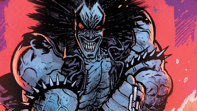 Lobo smiling maniacally on the cover of Superman vs. Lobo #3