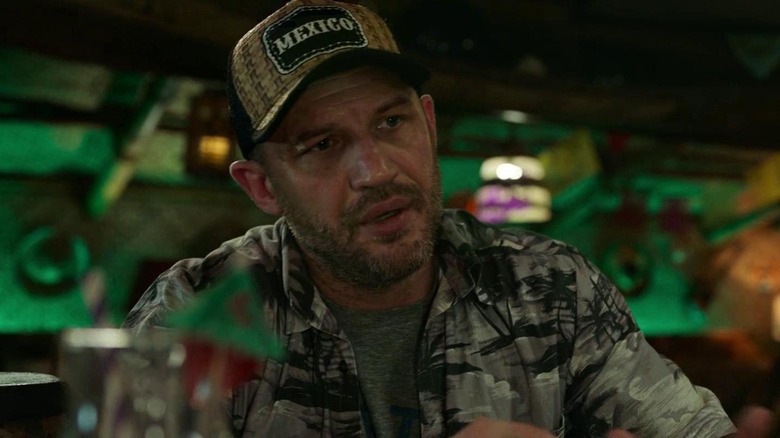 Eddie Brock (Tom Hardy) at a bar in Spider-Man: No Way Home