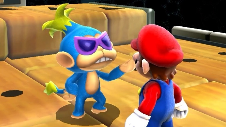 Mario talking to The Chimp in Super Mario Galaxy 2