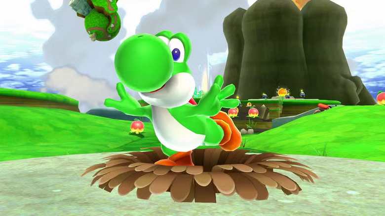 Yoshi posing in Super Mario Galaxy 2