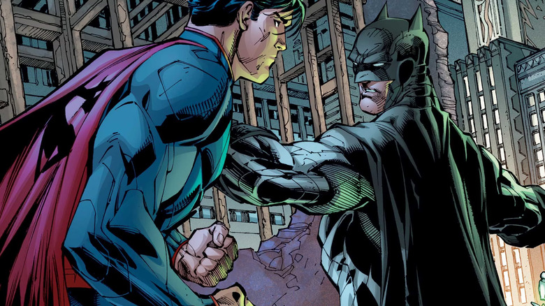Superman and Batman fight