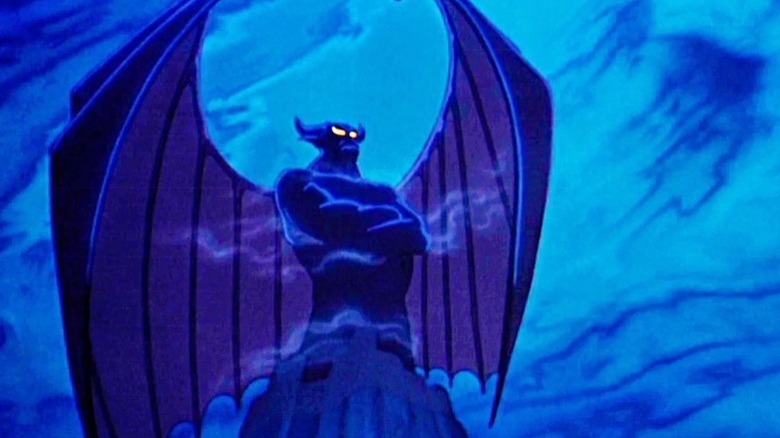 Chernabog stands over a smoky mountain in Fantasia