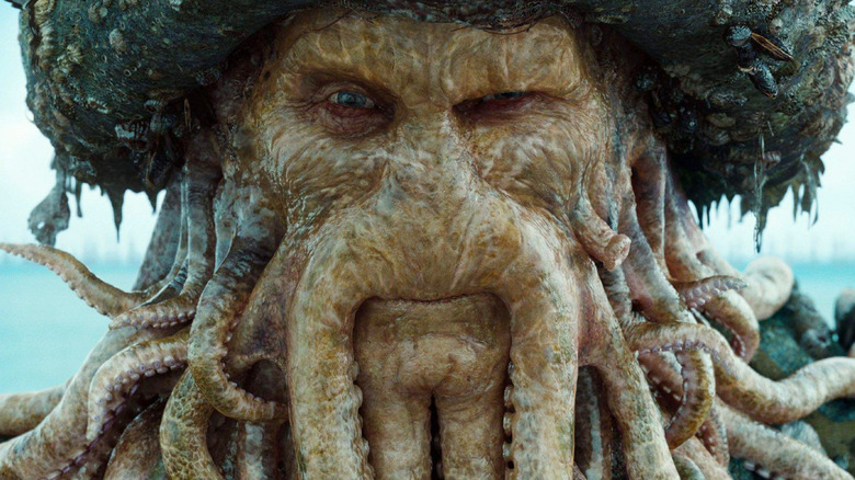 Davy Jones (Bill Nighy) smirks in Pirates of the Caribbean: At World's End