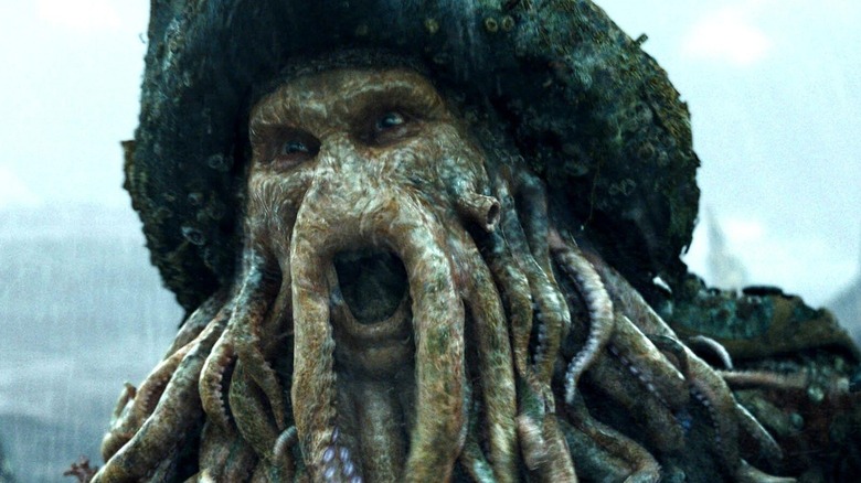 Davy Jones (Bill Nighy) roars in Pirates of the Caribbean: At World's End