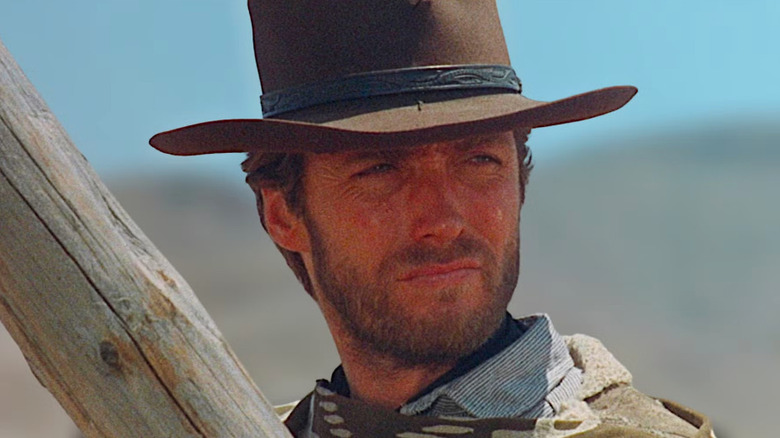 Joe (Clint Eastwood) glares in A Fistful of Dollars