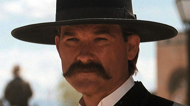 Wyatt Earp (Kurt Russell) scowls in Tombstone