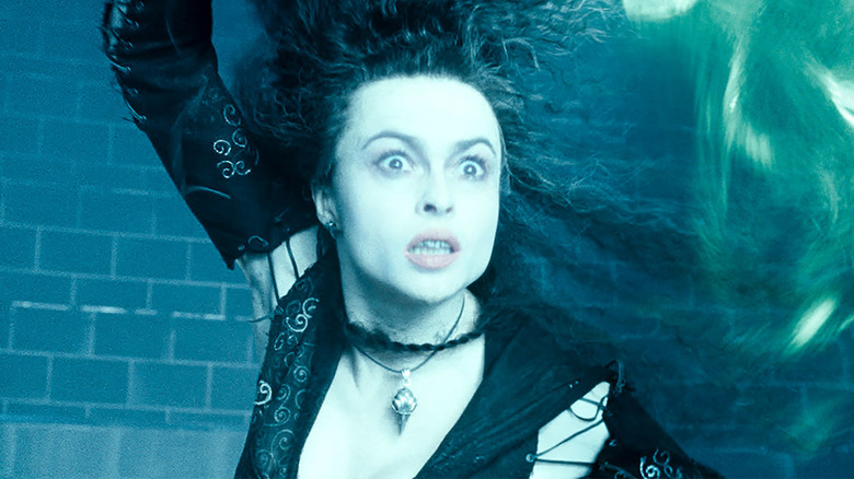 Helena Bonham Carter casts a spell as Bellatrix Lestrange in Harry Potter and the Order of the Phoenix