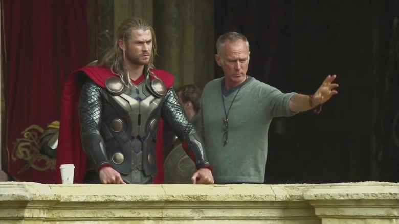 Alan Taylor directing Chris Hemsworth as Thor