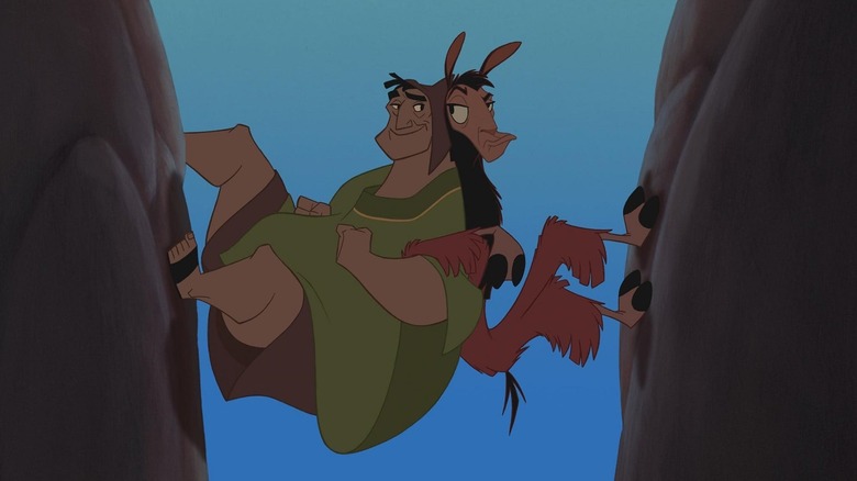 Pacha and Kuzco in a tough spot in The Emperor's New Groove