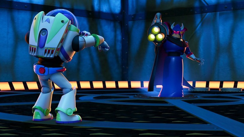 Buzz Lightyear fighting Zurg in Toy Story 2
