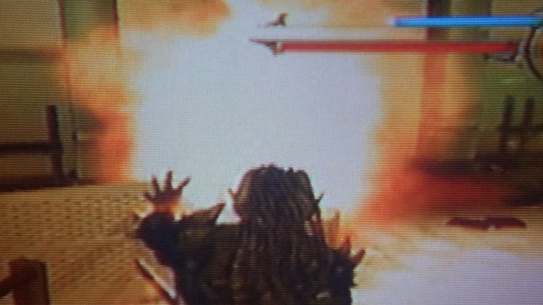 Alien blasting through a wall in Grandma's Boy