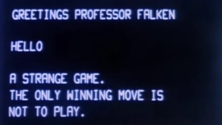Computer talking to Professor Flaken in WarGames