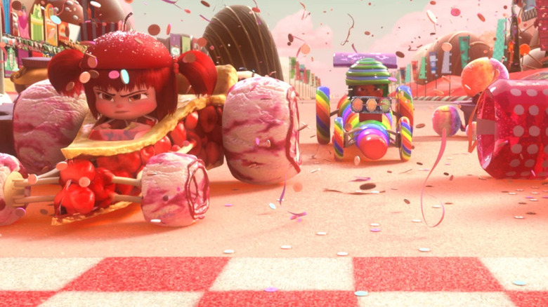Racers lined up for Sugar Rush in Wreck-It Ralph