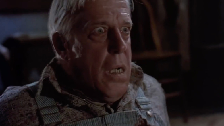 Jud Crandall (Fred Gwynne) is terrified in Pet Sematary