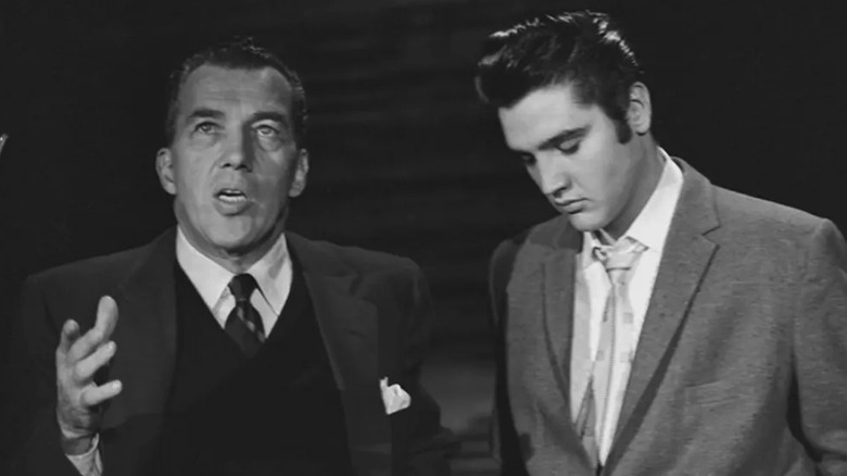 Ed Sullivan with Elvis Presley on The Ed Sullivan Show