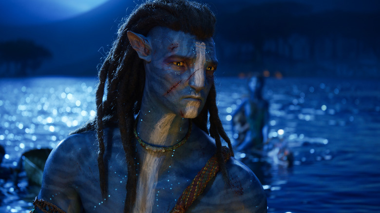 Jake Sully (Sam Worthington) leads a team in Avatar: The Way of Water