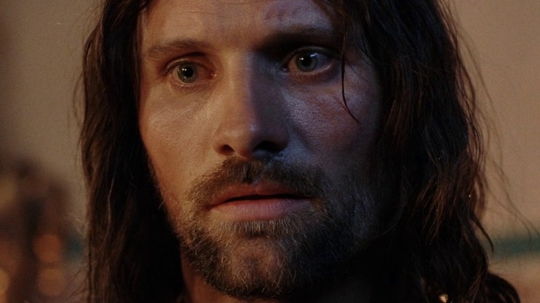 Aragorn (Viggo Mortensen) looks concerned in The Lord of the Rings: The Return of the King