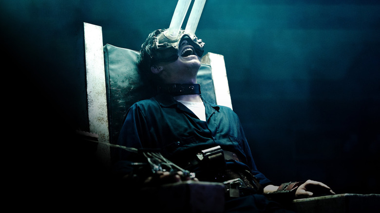 A guy gets his eyeballs sucked out in Saw X