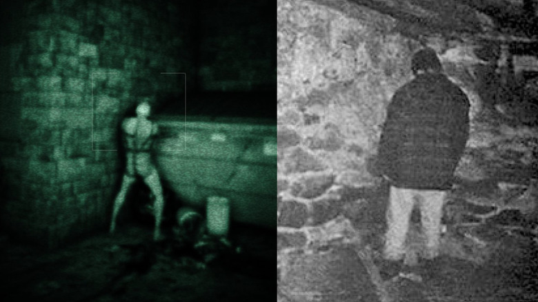 Still from Outlast/Still from The Blair Witch Project