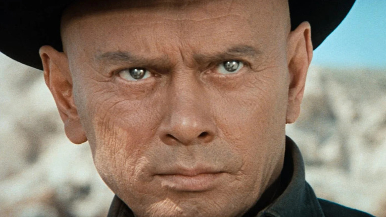 Yul Brynner as the Gunslinger looks intense in Westworld