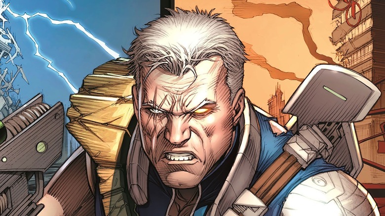 Cable baring his teeth