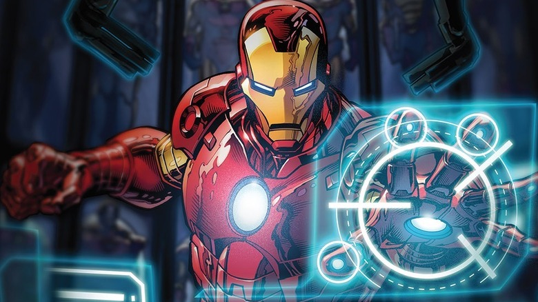 Iron Man using his tech in Marvel Universe Avengers: Ultron Revolution #11