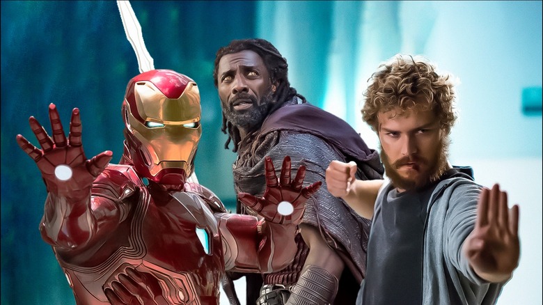 Iron Man, Heimdall, and Iron Fist in action
