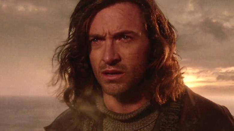 Van Helsing (Hugh Jackman) with the sunset behind him in Van Helsing