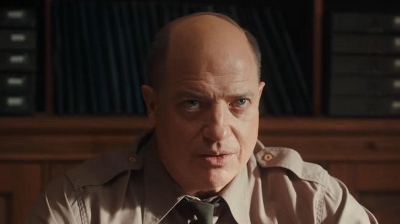 A medium shot of Brendan Fraser as Dwight D. Eisenhower in Pressure.