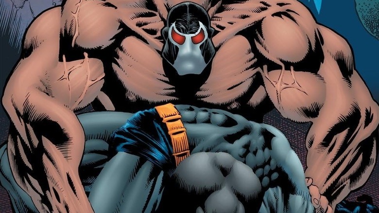 Bane breaking Batman's back on the cover of Batman: Knightfall