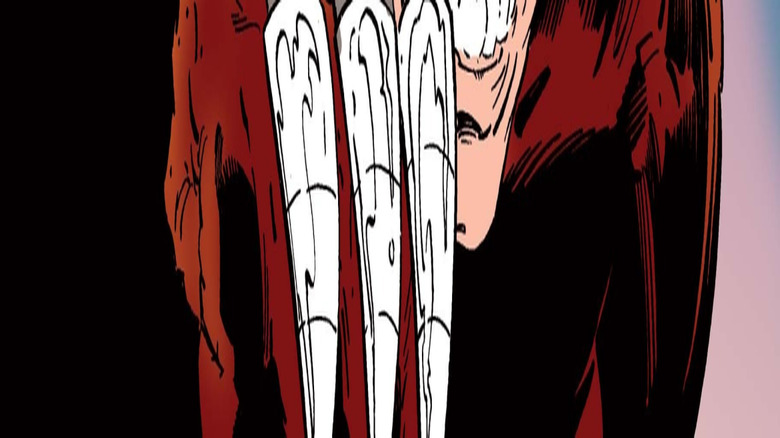 Wolverine snarling while the Hulk's reflection is in his claws in The Incredible Hulk #340