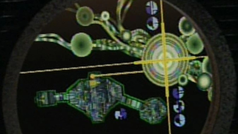A graphic of the multikinetic neutronic mine's explosive yield in Star Trek: Voyager