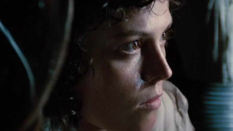 Sigourney Weaver as Ripley prepares to face the xenomorph in "Alien"