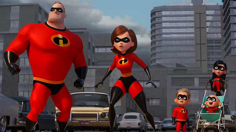 The Parr family get all suited up for danger as "The Incredibles"
