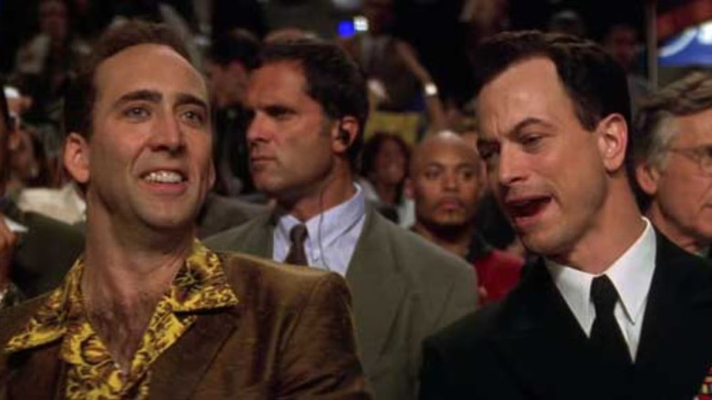 Nicolas Cage as Rick and Gary Sinise as Kevin, talking in Snake Eyes
