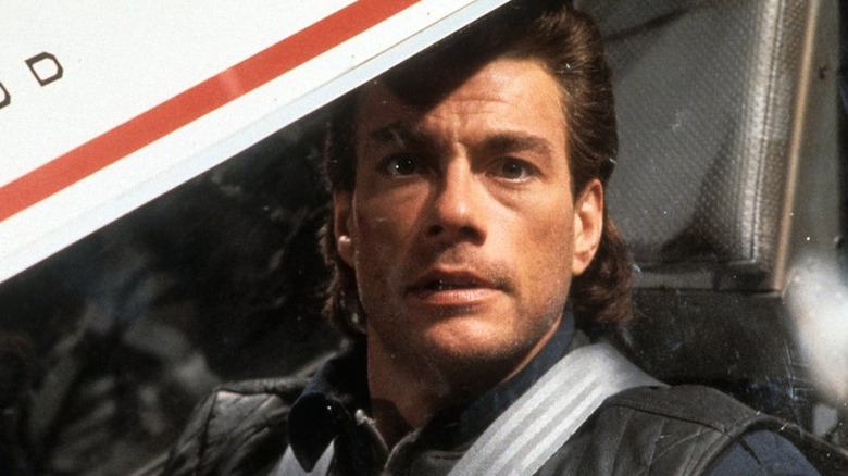 Max Walker (Jean-Claude Van Damme) in a futuristic vehicle in Timecop