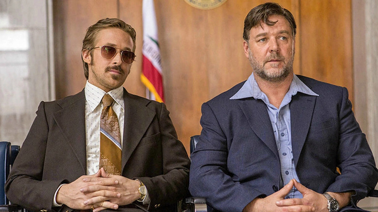 Ryan Gosling Russell Crowe hands folded "The Nice Guys"