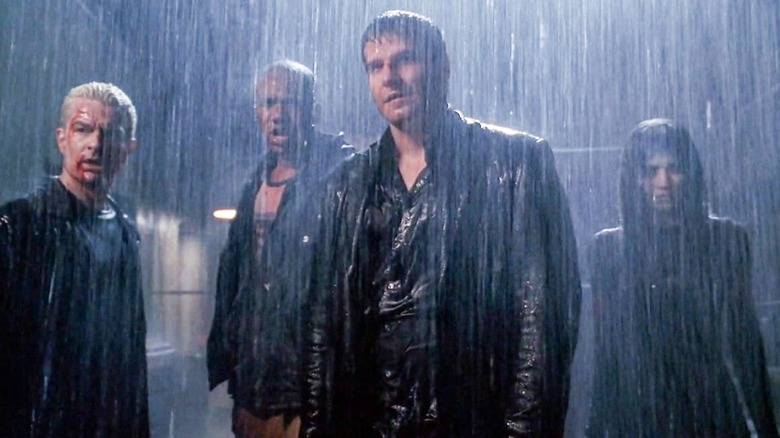 Angel and his allies in rain