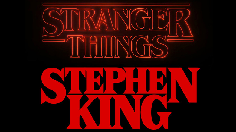Stranger Things title in a modified ITC Benguiat font above Stephen King's name in similar font