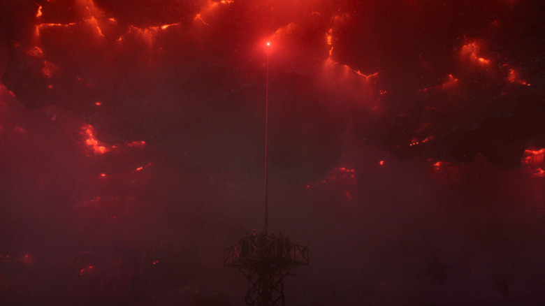 WSQK radio tower inside of the Upside Down on Stranger Things