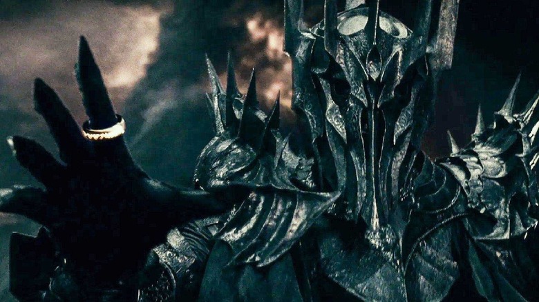 Sauron extends his hand wearing the One Ring of Power in The Lord of the Rings: The Fellowship of the Ring