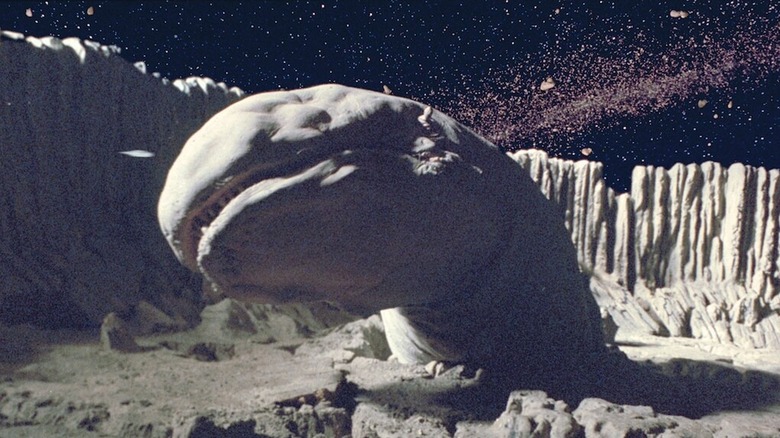 An Exogorth bites at the Millennium Falcon in The Empire Strikes Back