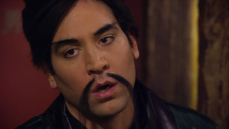 Ted Mosby as The Calligrapher (Josh Radnor) looking disapprovingly with his fu manchu mustache in How I Met Your Mother