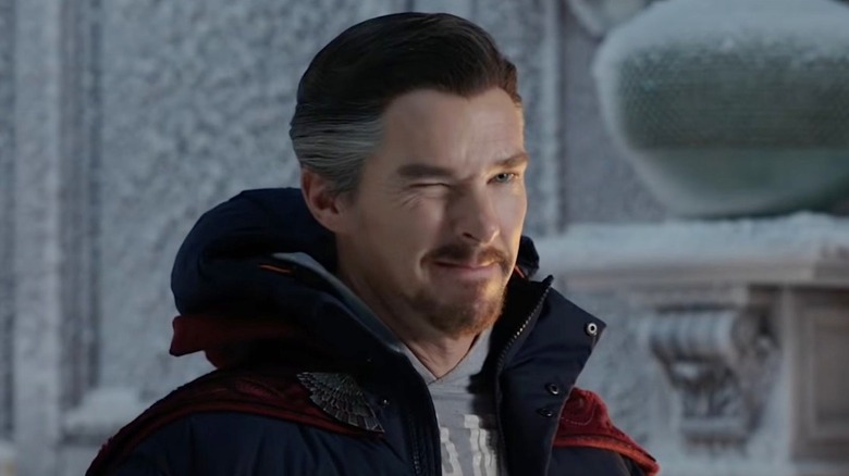 Benedict Cumberbatch as Doctor Strange winks