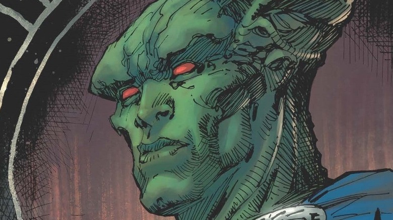 Martian Manhunter wields a trident