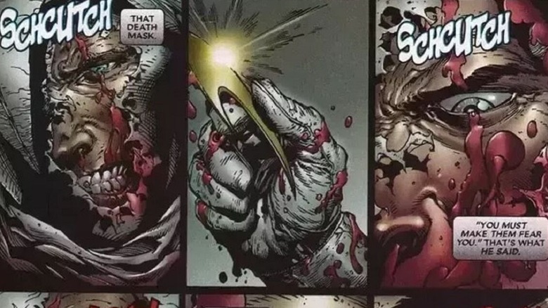 Moon Knight cuts a man's face off