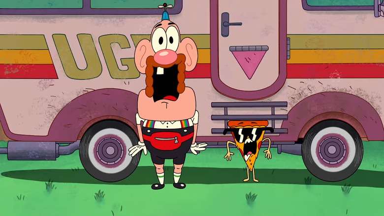 Uncle Grandpa and Pizza Steve looking shocked on Uncle Grandpa