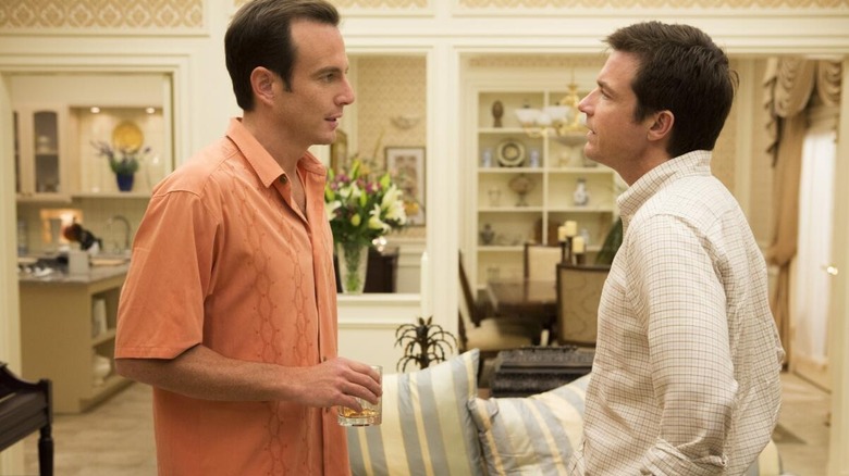 Gob (Will Arnett) and Michael Bluth (Jason Bateman) argue in Arrested Development